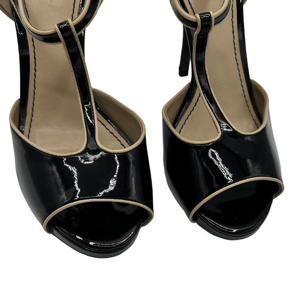 FIONI BLACK PATENT LEATHER HEELS SIZE 10M - Picture 2 of 11